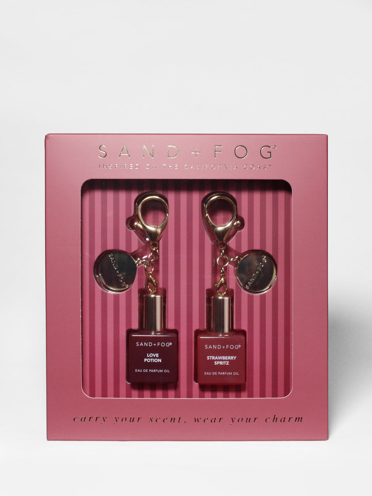 Luxurious Bag Charm Perfume Oil Rollerball Set - Love Potion + Strawberry Spritz